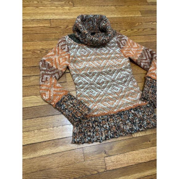 Desigual Womens Sweater Size Medium Orange Wool Mohair Cowl Neck Pullover - Picture 3 of 7
